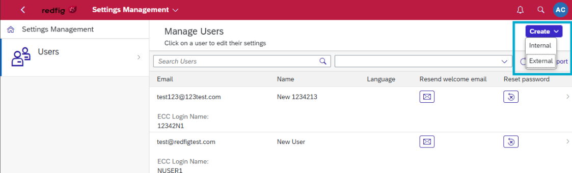Create users