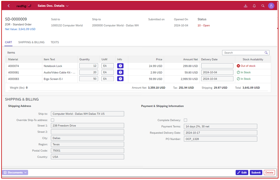 Streamlined Order Processing